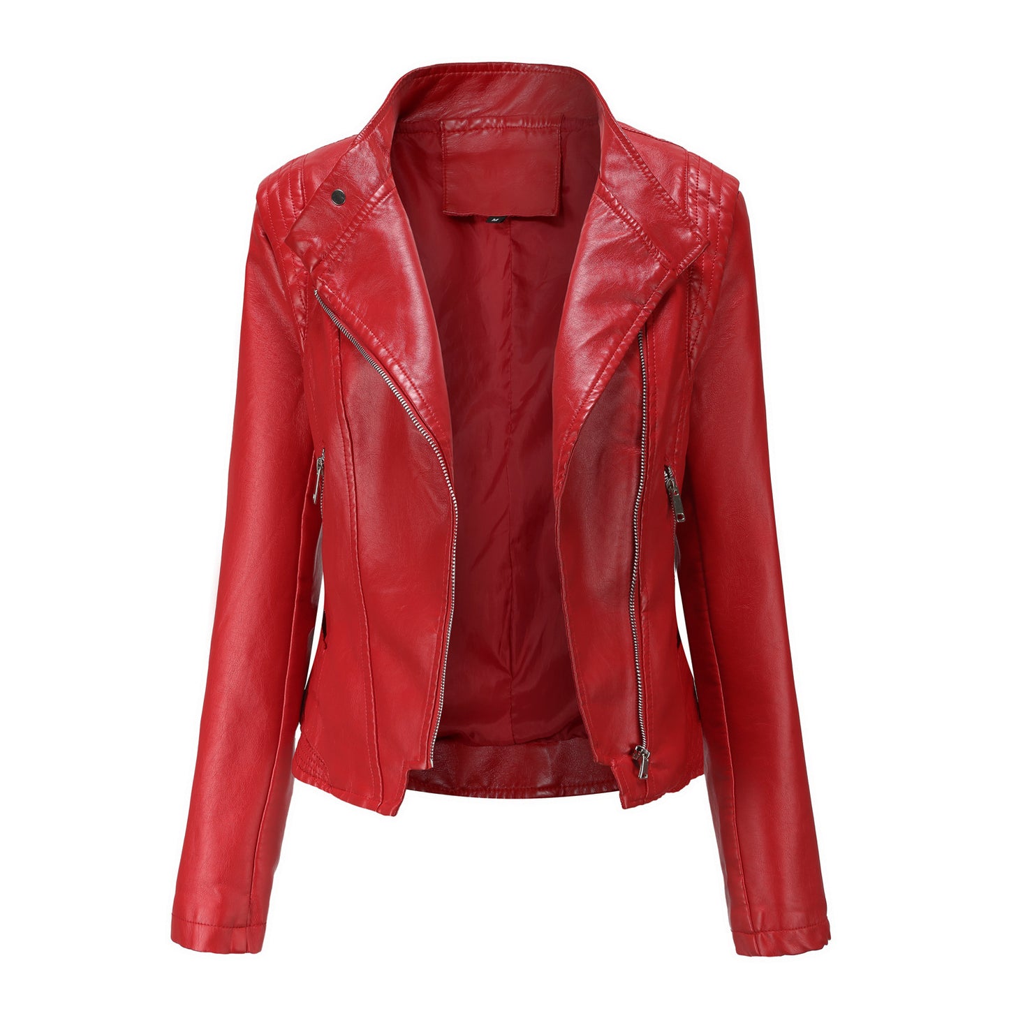 Women's Lapel Leather Thin Long Sleeve Jackets