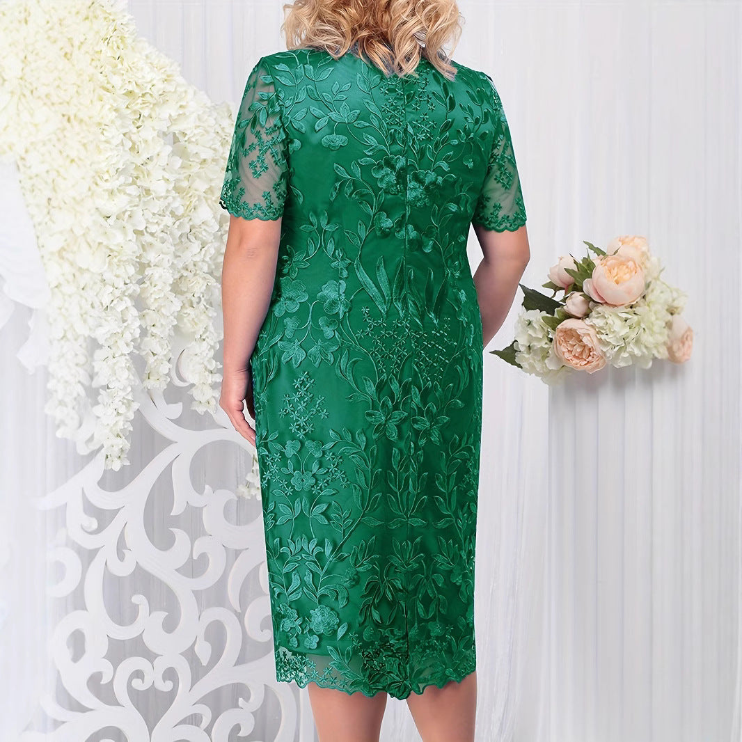 Women's Festival Dress Embroidered Lace Slim Dresses