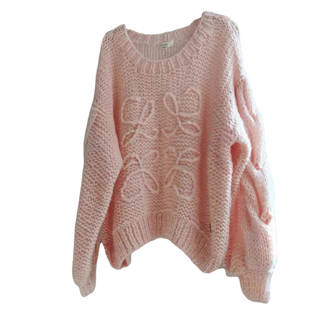 Women's Big Mohair Thick Needle Pure Hand-woven Sweaters