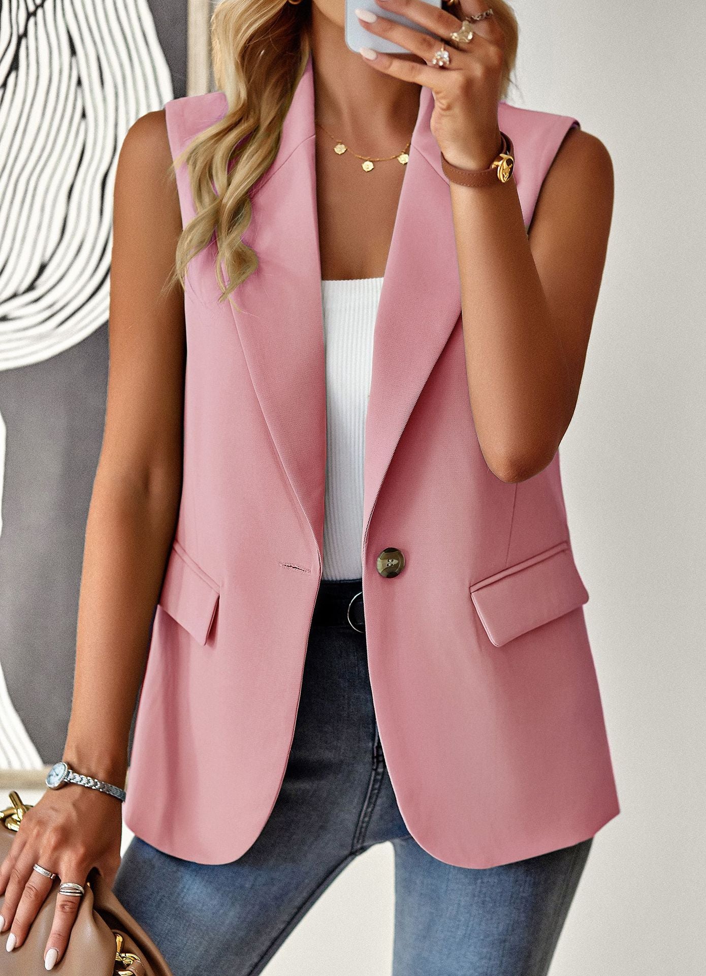 Women's Beautiful Loose Temperament Commuter Sleeveless Blazers
