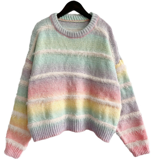 Women's Imitation Marten Knitted Round Neck Long Sweaters