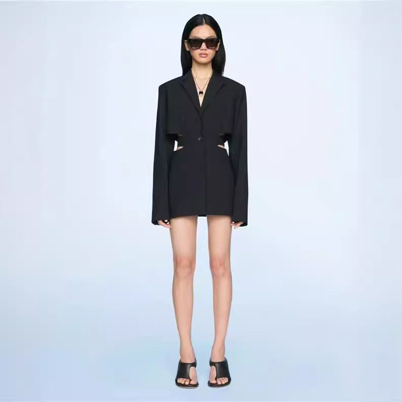 Niche Machine Midriff Slimming One Button Dress Coats