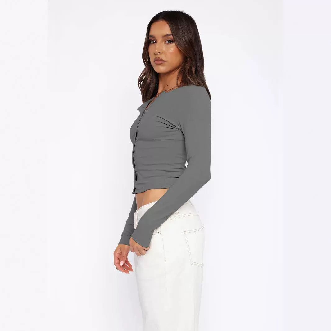 Pure Hot Summer High-grade Button Knitted Blouses