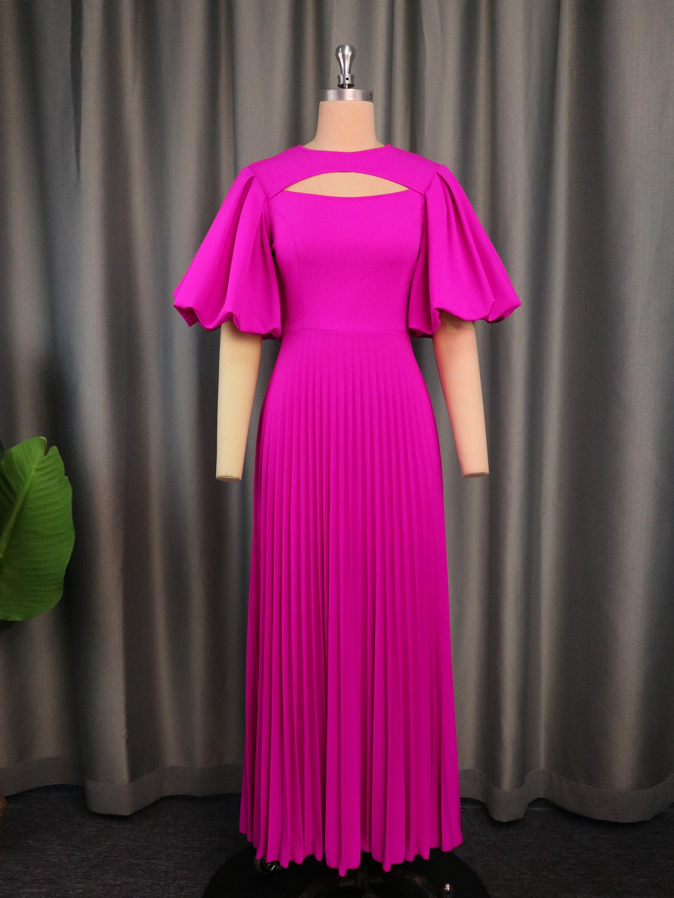 Lantern Sleeve Cinched Waist Pleated Comfortable Skirts