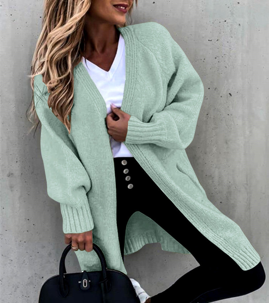 Women's Knitted Idle Style Loose Mid-length Large Cardigans