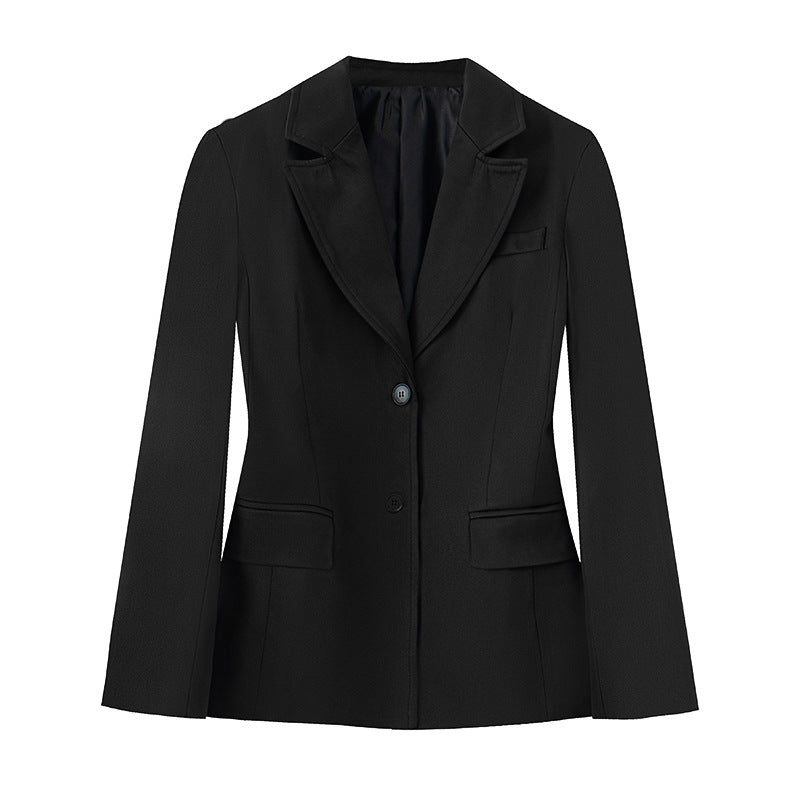 Women's Double Breasted With Padded Shoulder Simple Blazers