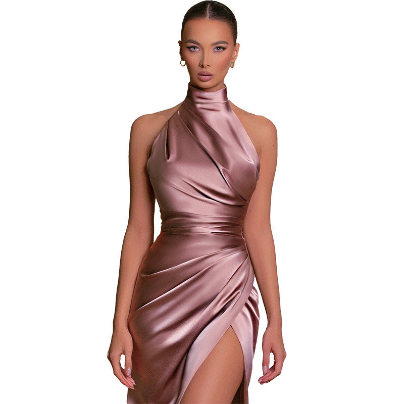 Halter Sleeveless Split Bottoming Dress Autumn Dresses