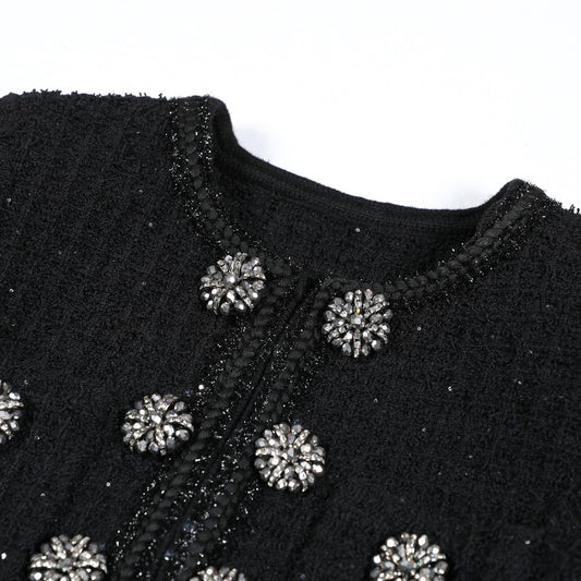 Woolen Knitted Fabric Round Neck Slim Dresses