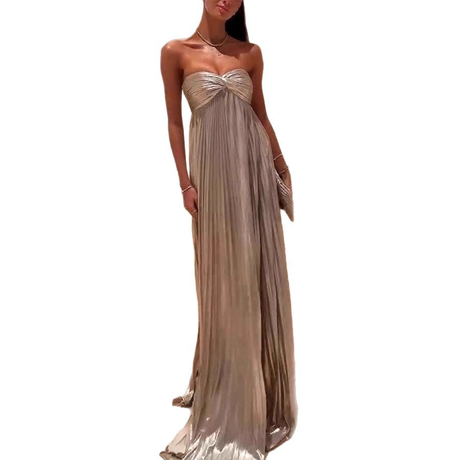 Women's Dress Tube Gilding Split Sleeveless Cocktail Dresses