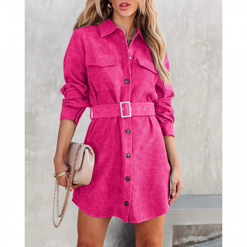 Classy Versatile Street Trendy Corduroy Dress Skirts