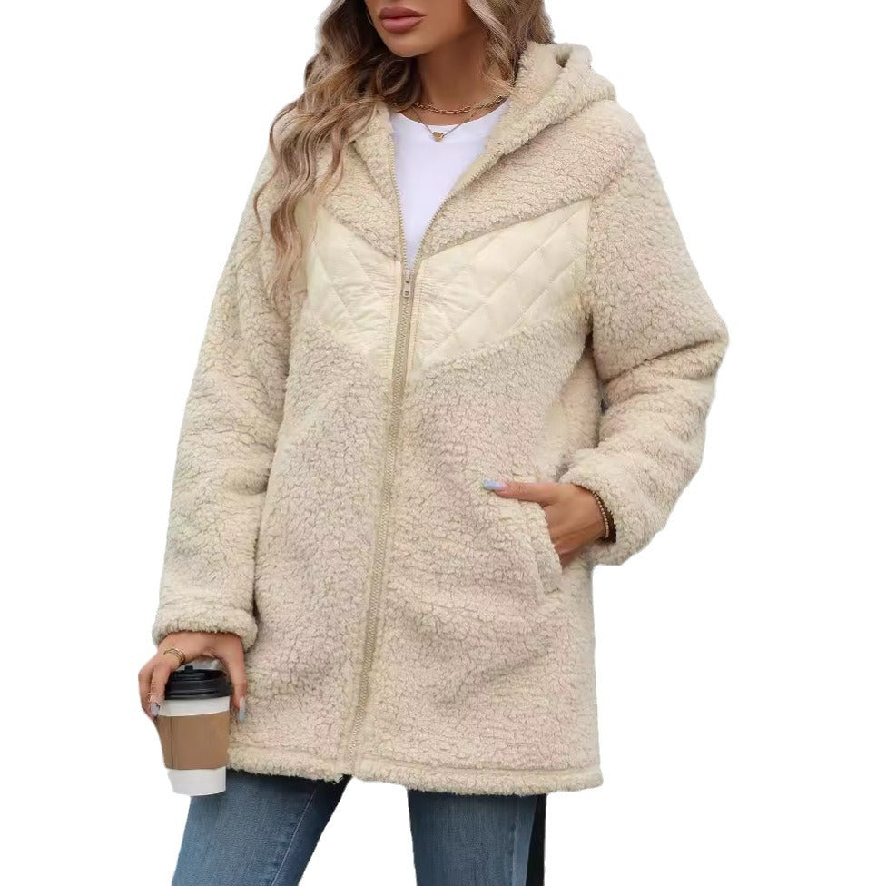 Women's Flash Veet Hooded Mid-length Loose Zip Cardigans