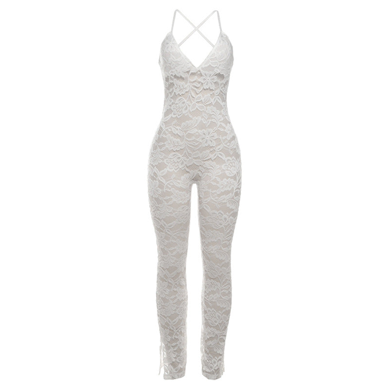 Women's Summer Fashion Sexy Deep V Sling Pants