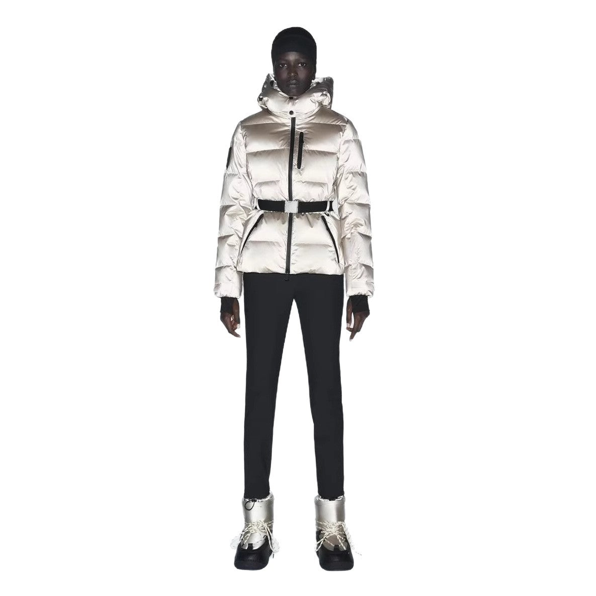 Women's With Belt Down Cotton Hooded Windproof Coats
