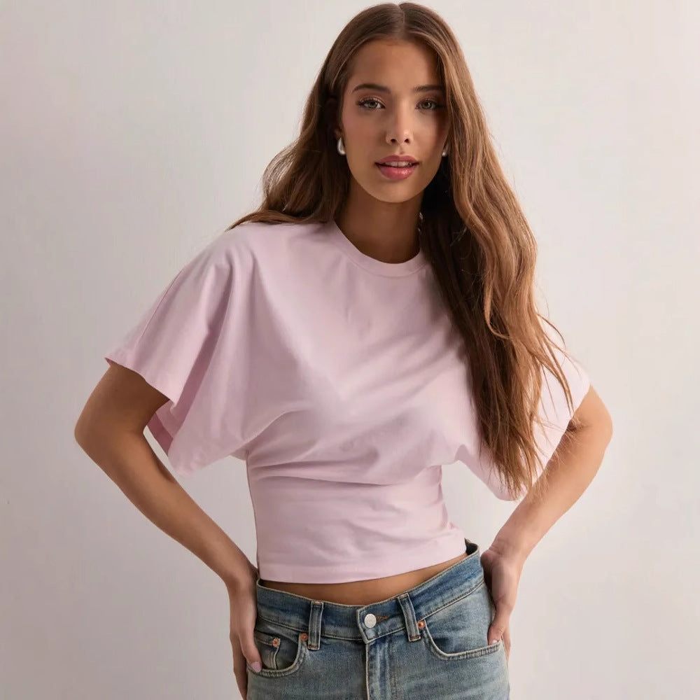 Women's Style Sense Of Design Round Neck Pullover Blouses