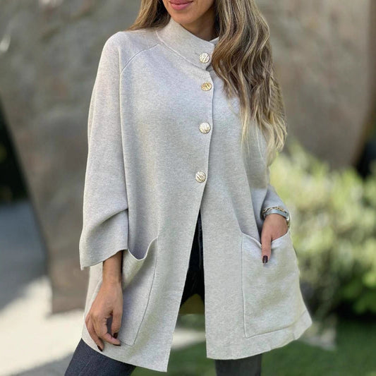 Women's Fashion Casual Woolen Single Breasted Coats