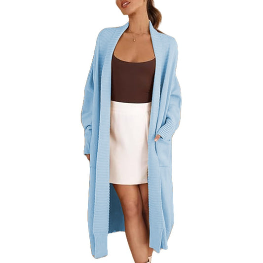 Cool Lazy Versatile Loose Long Pocket Knitwear
