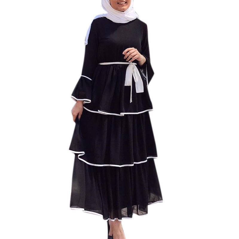 Elegant Purple Waist Dress Contrast Color Dresses