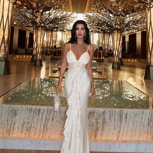 Women's Autumn Dress Fashionable Elegant Flower Ribbon Dresses