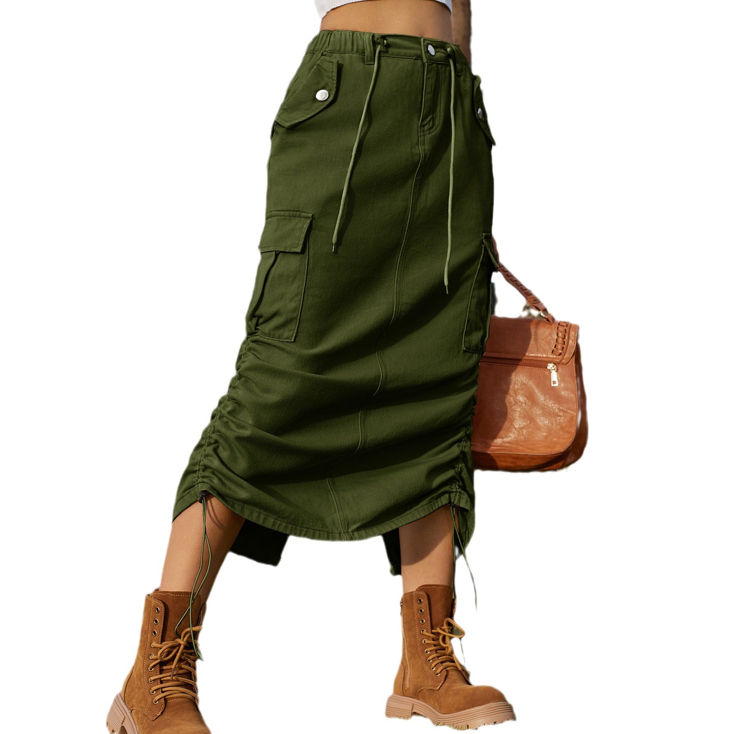 Women's American Style Single Drawstring Elastic Waist Casual Suits