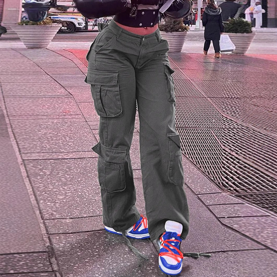 Women's Street Overalls Summer Functional Loose Casual Jeans