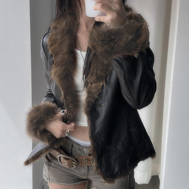 Color Burr Design Tight Slimming Long Jackets