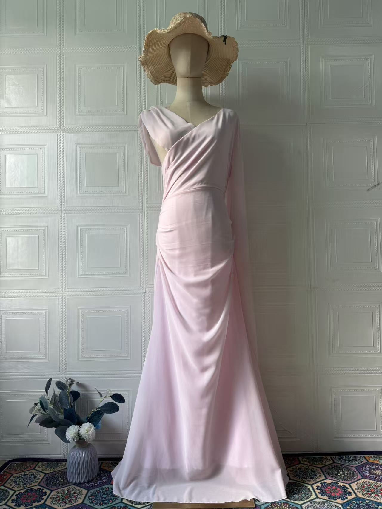 Women's Soft Elegant Sleeve Long Dress Light Dresses
