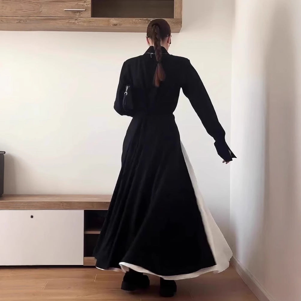 Women's Fashion Elegant Graceful Long Sleeve Split Dresses