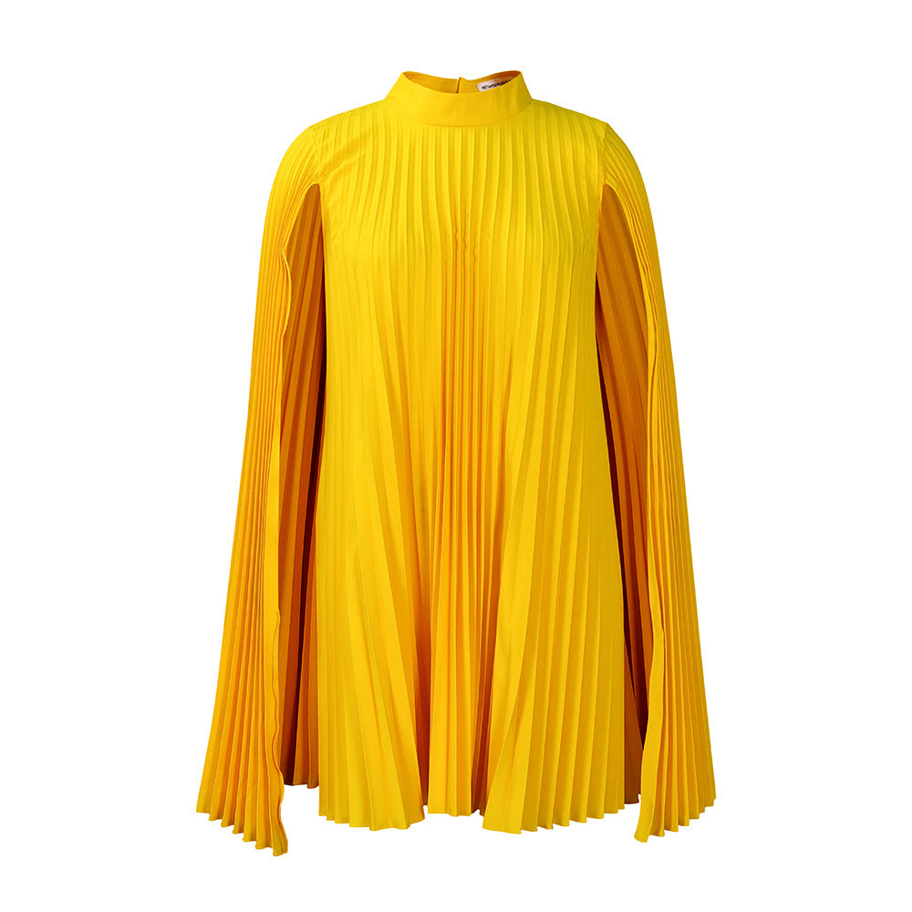 Women's Fashion Elegant Cape Loose Pleated African Dress