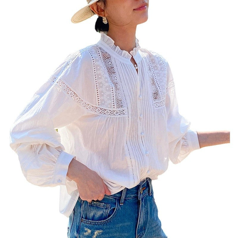 Women's Linen French Shirt Long Sleeve Niche Blouses