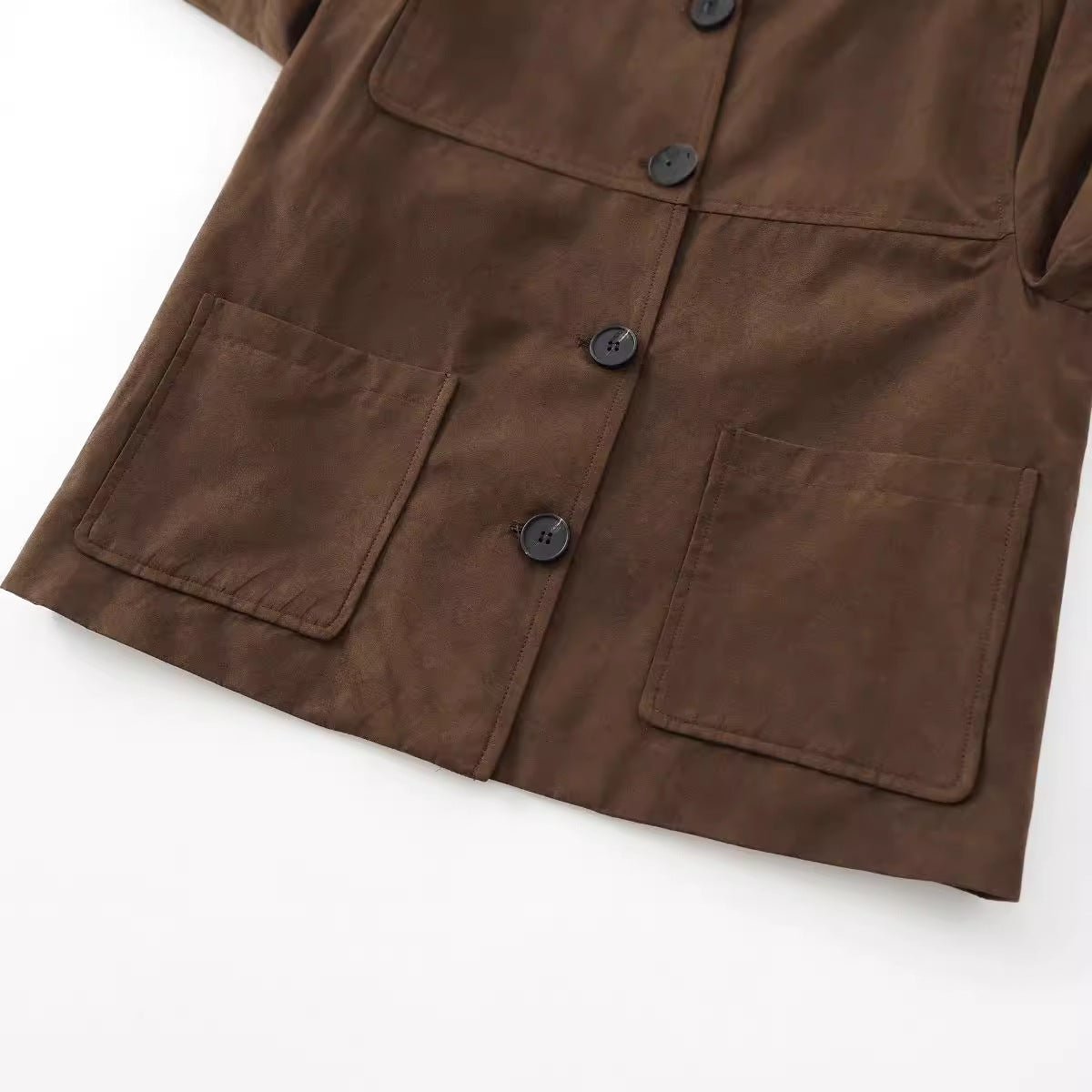 Autumn Old Money Style Brown Suede Jackets