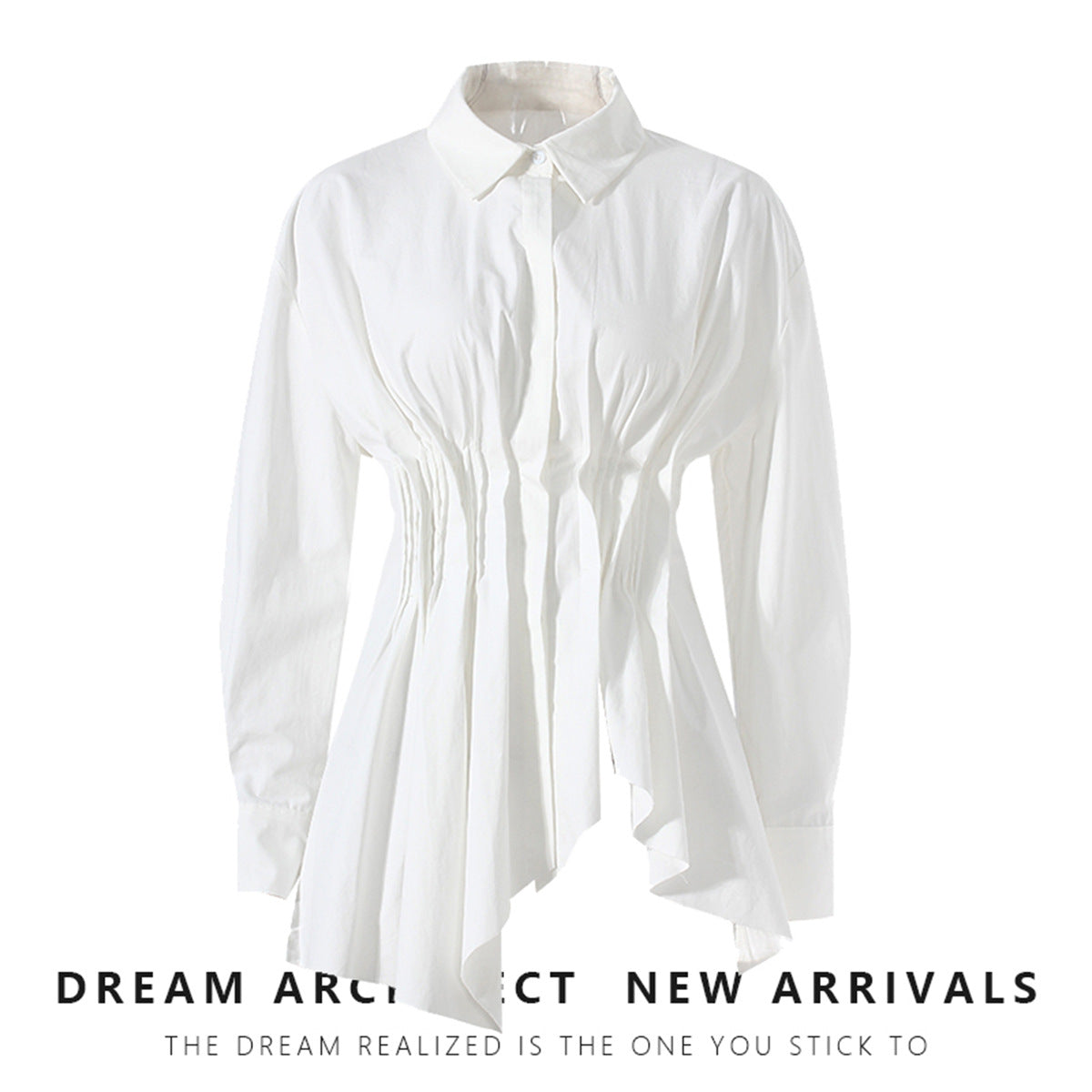 Women's Irregular Fishtail Design Shirt Temperament Collar Blouses