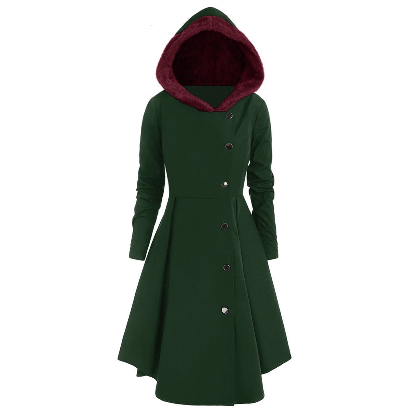 Women's Long Woolen Halloween Style Clothes Christmas Coats