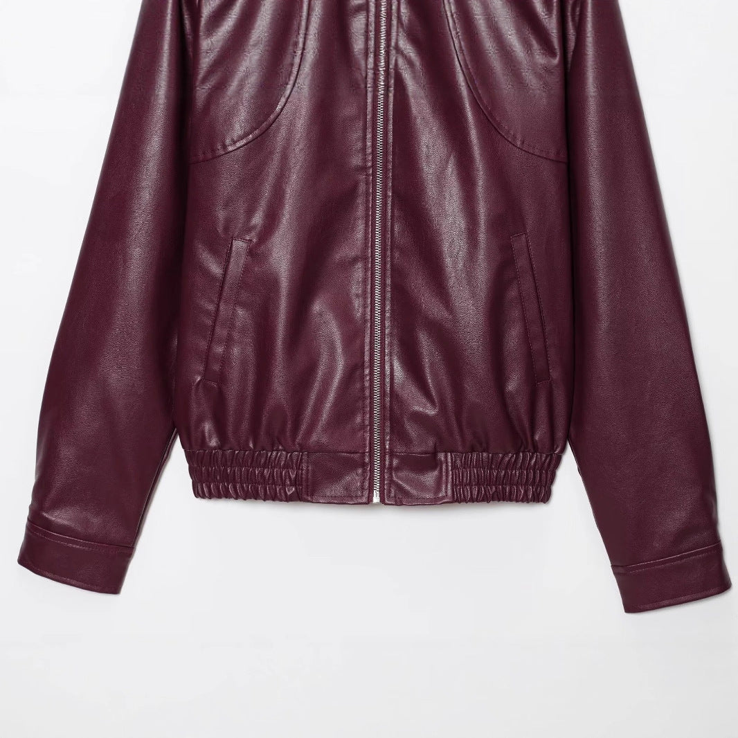 Women's Mei Style Retro Simple Lapel Zipper Jackets