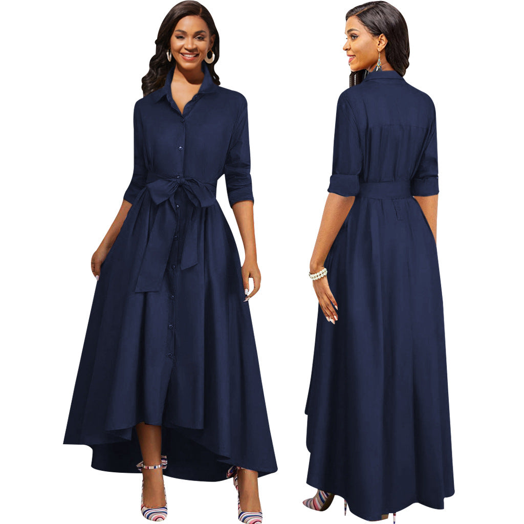 Women's Sexy Fashion Solid Color Long Sleeve Dresses