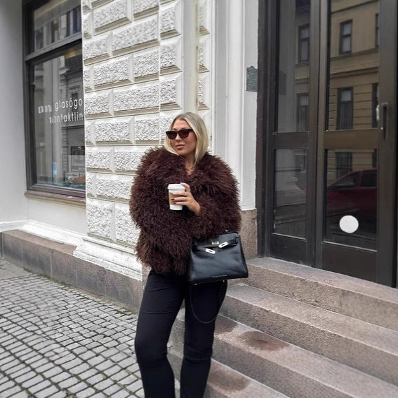 Women's Fur Large Lapel Artificial Fashion Fox Coats