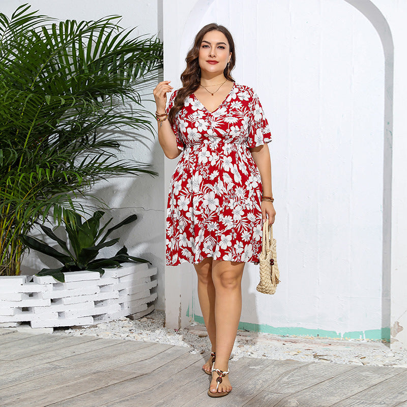 Durable Casual Loose Printed Sleeve Dress Dresses