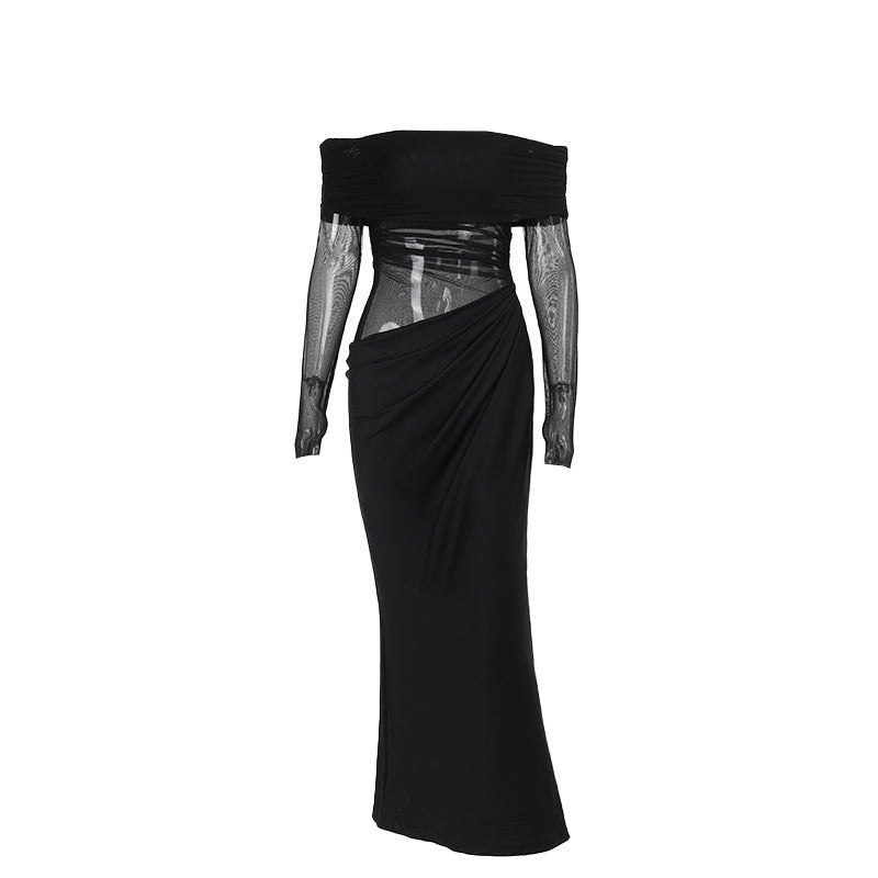 Women's Summer Dress Temperament Sexy Mesh Hollow Dresses