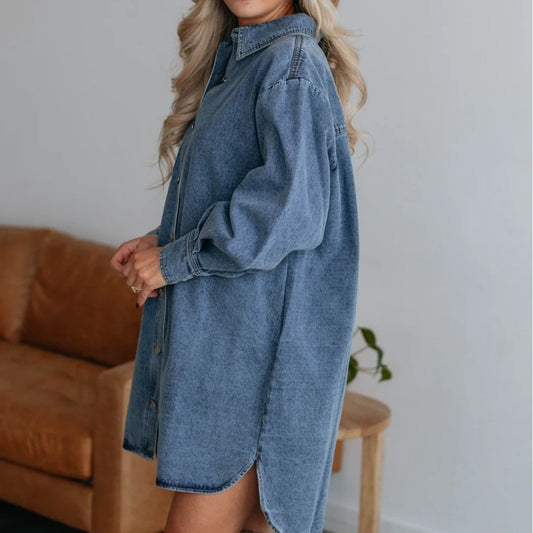 Women's Fashion Casual Button Slimming Long-sleeved Denim Jackets