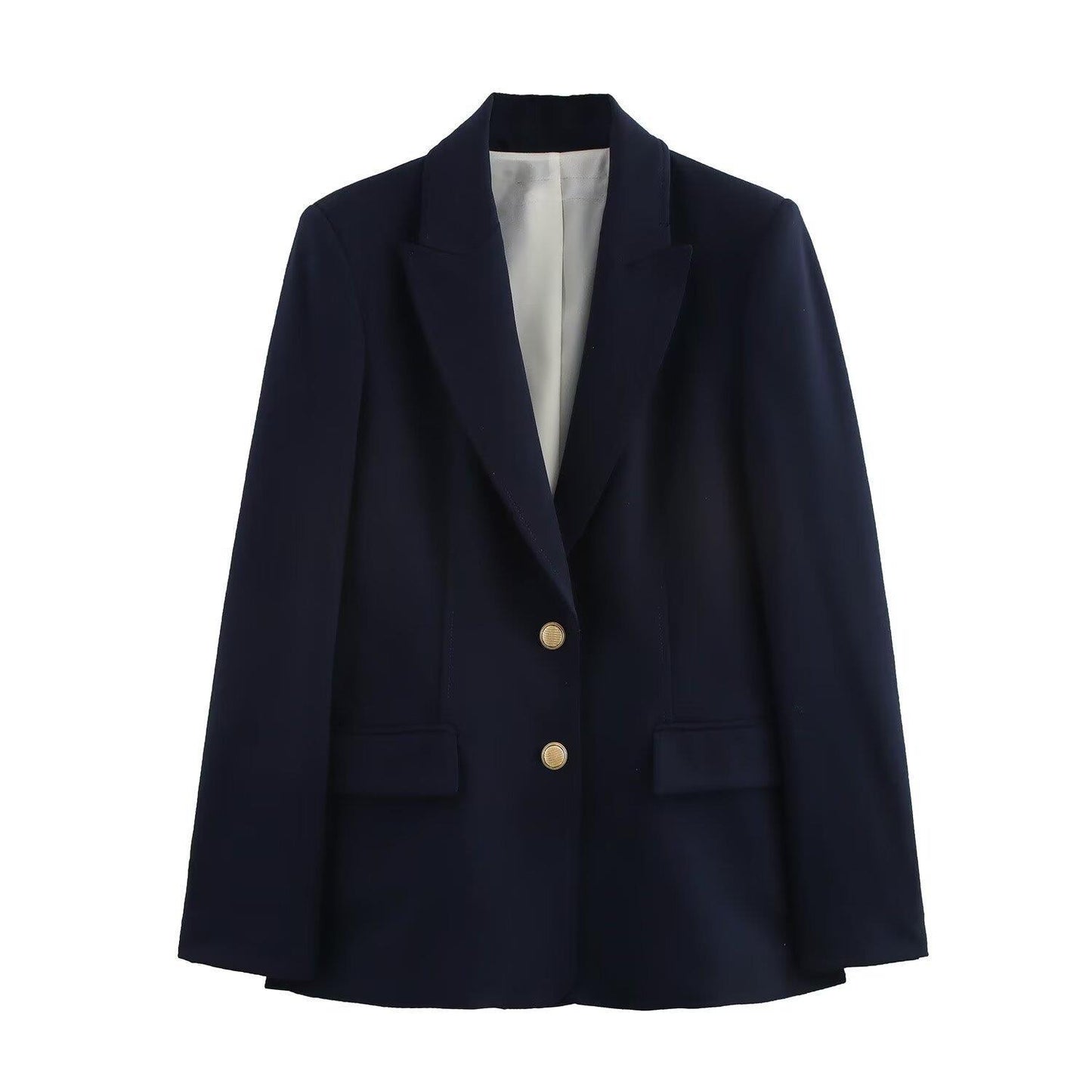 Women's Autumn Fashion Polo Collar Metal Button Blazers
