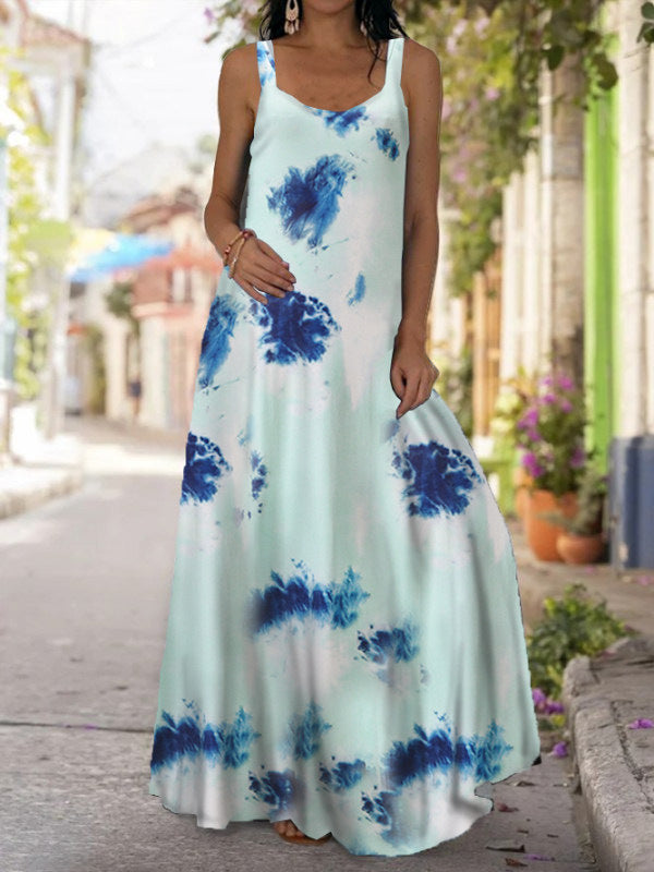 Summer Printed Dress Bohemian Strap Mop Dresses