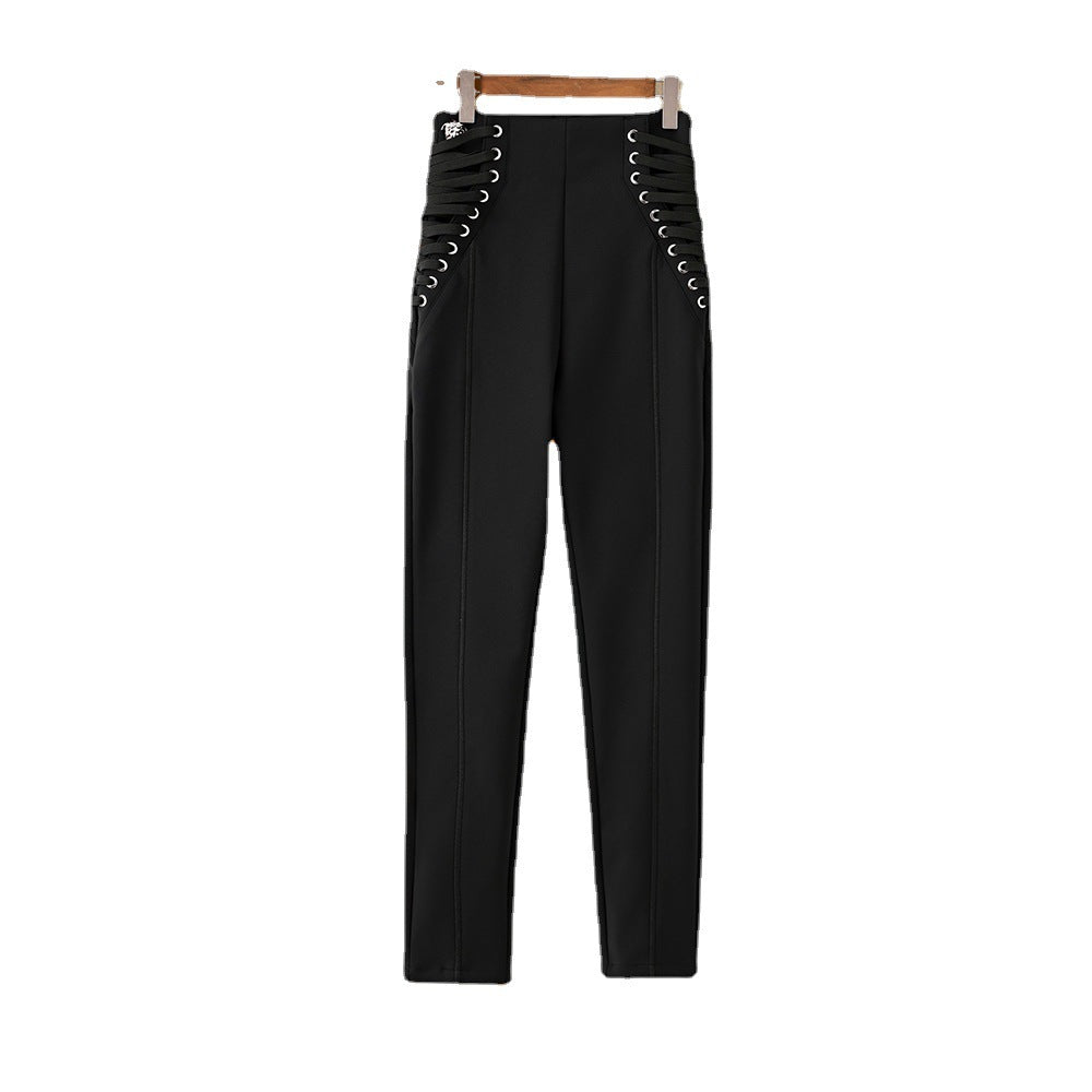 High Waist Rope Tight Micro Elastic Pants