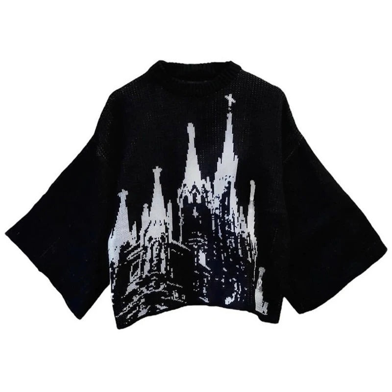 Women's & Men's & Personality Street Printed Round Neck Sweaters