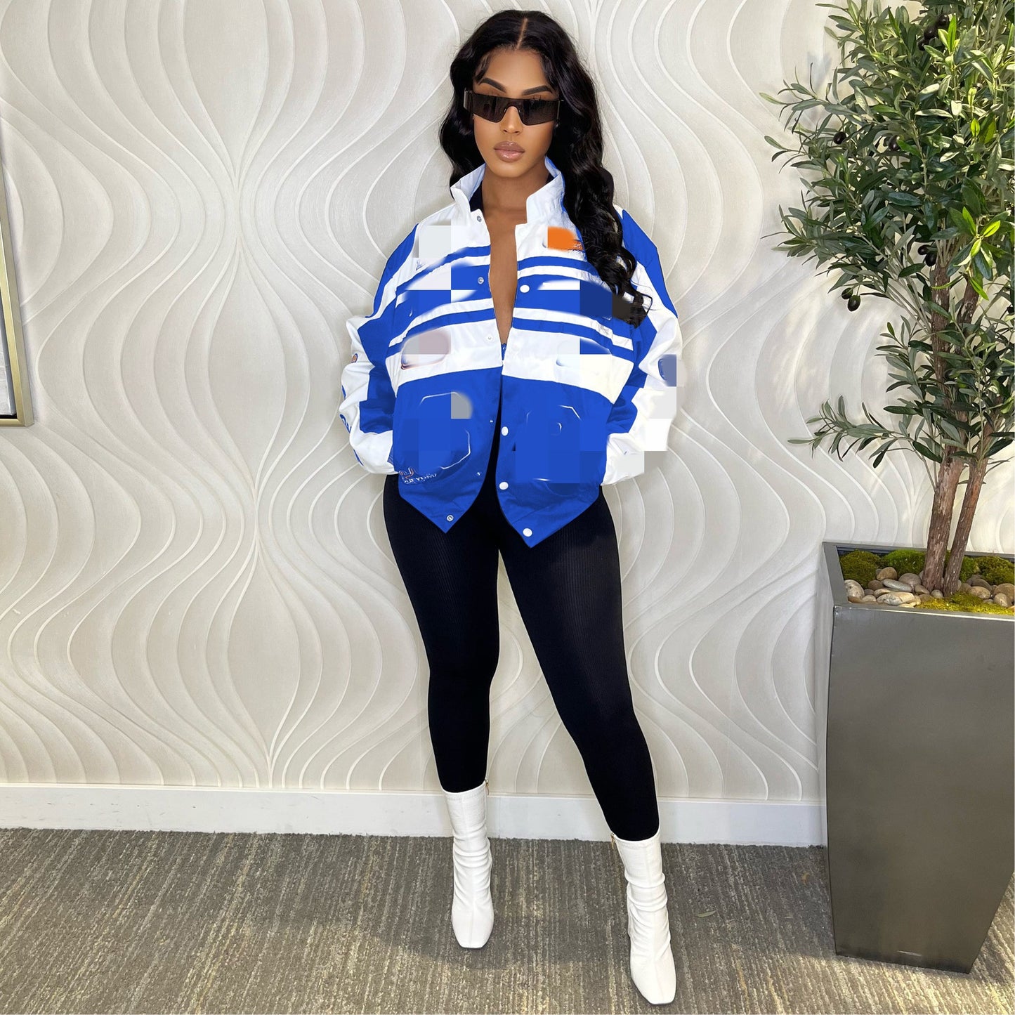 Women's Detachable Hot Motorcycle Printed Cool Silk Jackets