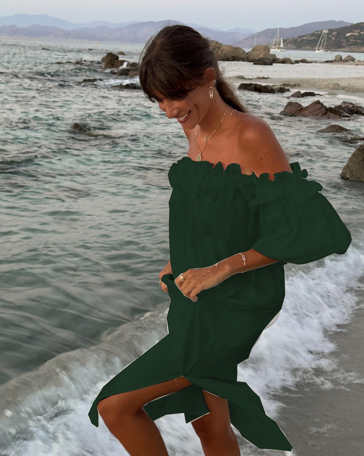 Women's Solid Color Cotton Linen Sexy Split Dresses
