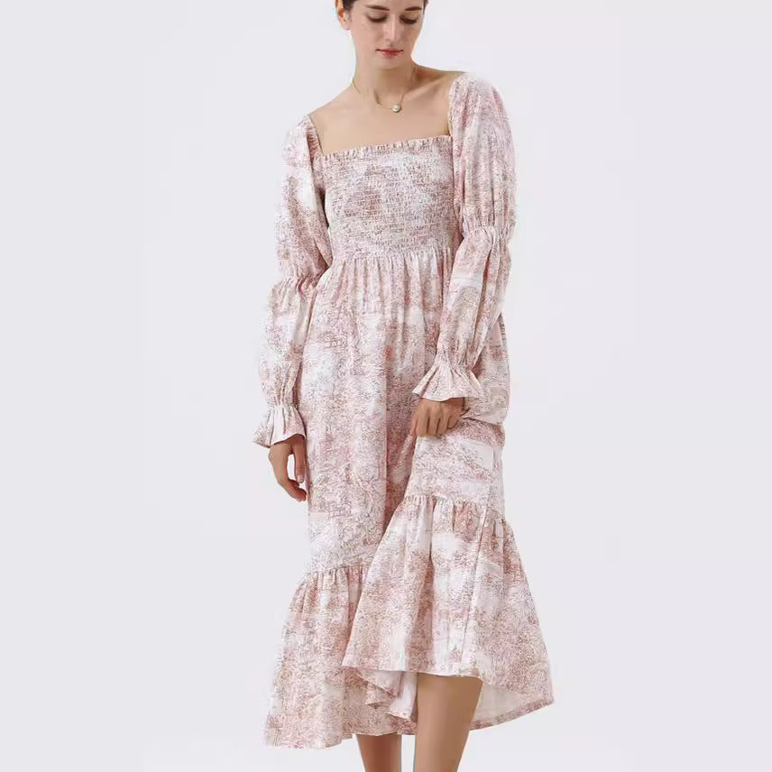 Women's Casual Bell Sleeve Chiffon Dress Spring Dresses