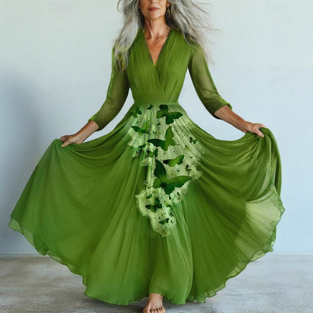 Sleeve Dress Bohemian Vacation Style Large Dresses