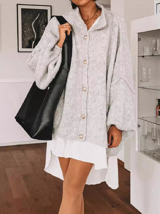 Fashion Solid Color Casual Retro Batwing Sweaters