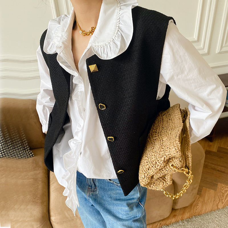 Women's Autumn White French Shirt Shirts Classic Blouses