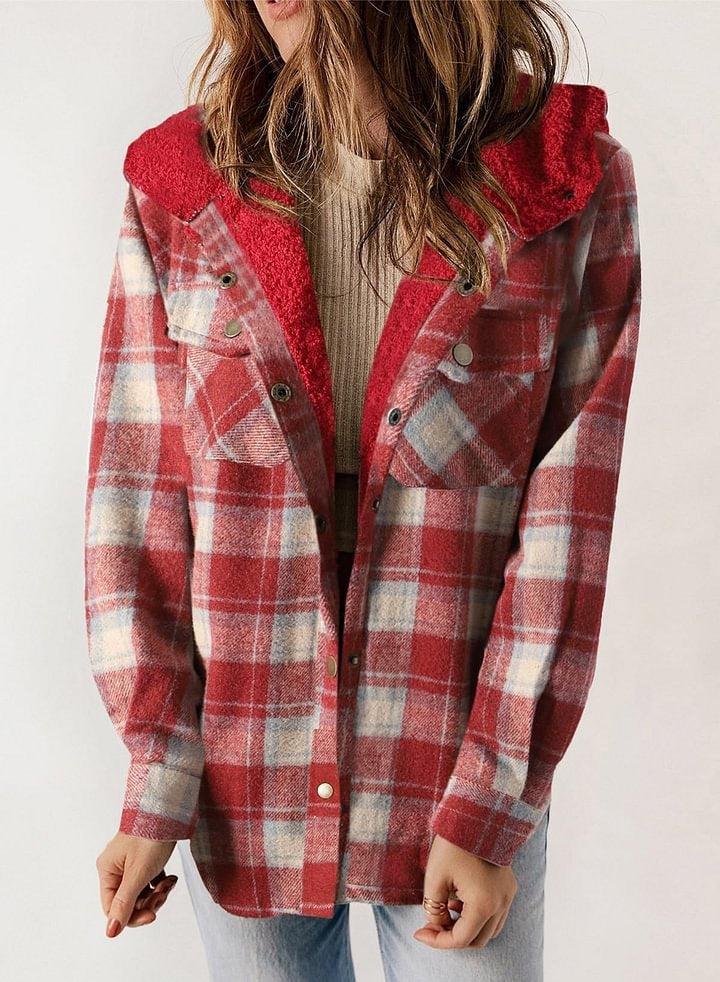 Women's Hooded Lamb Wool Thickened Fleece-lined Casual Blouses