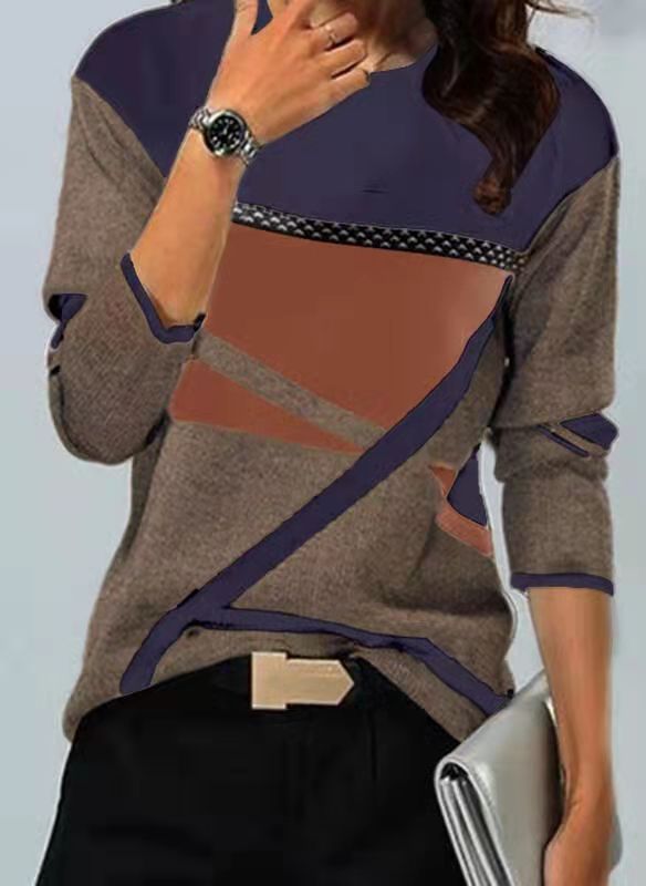 Women's Supports Various Contrast Color Positioning Printed Blouses